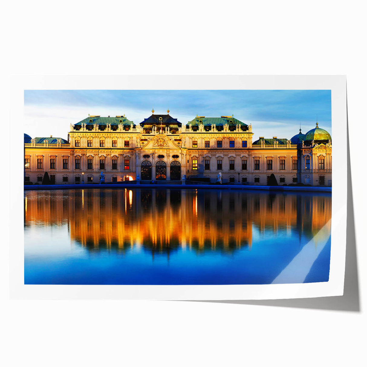 Extra large rolled print of a European Austrian landscape with vibrant green and floral elements.