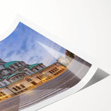 Extra large wall art featuring line art flowers in soft pastel tones on rolled canvas, suitable for large living room decor.