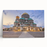 Black and white large art print of a European street scene on stretched canvas, ideal for kitchen wall art.