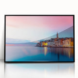 Large abstract wall art featuring a Croatian landscape in muted earth tones on a framed acrylic.