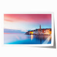 Rolled print of a European Croatian landscape with vibrant green and blue tones, ideal for art wall dining room.