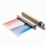 Extra large rolled print featuring a floral scene in Croatia with a palette of soft pinks and greens.