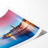 Extra large wall art featuring line art flowers, displayed in muted earth tones on a rolled canvas.