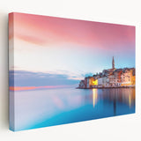 Large canvas print of a Croatian landscape in muted earth tones, ideal for kitchen wall art.
