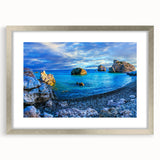 Extra large abstract art print of a European landscape in muted earth tones on a textured canvas.