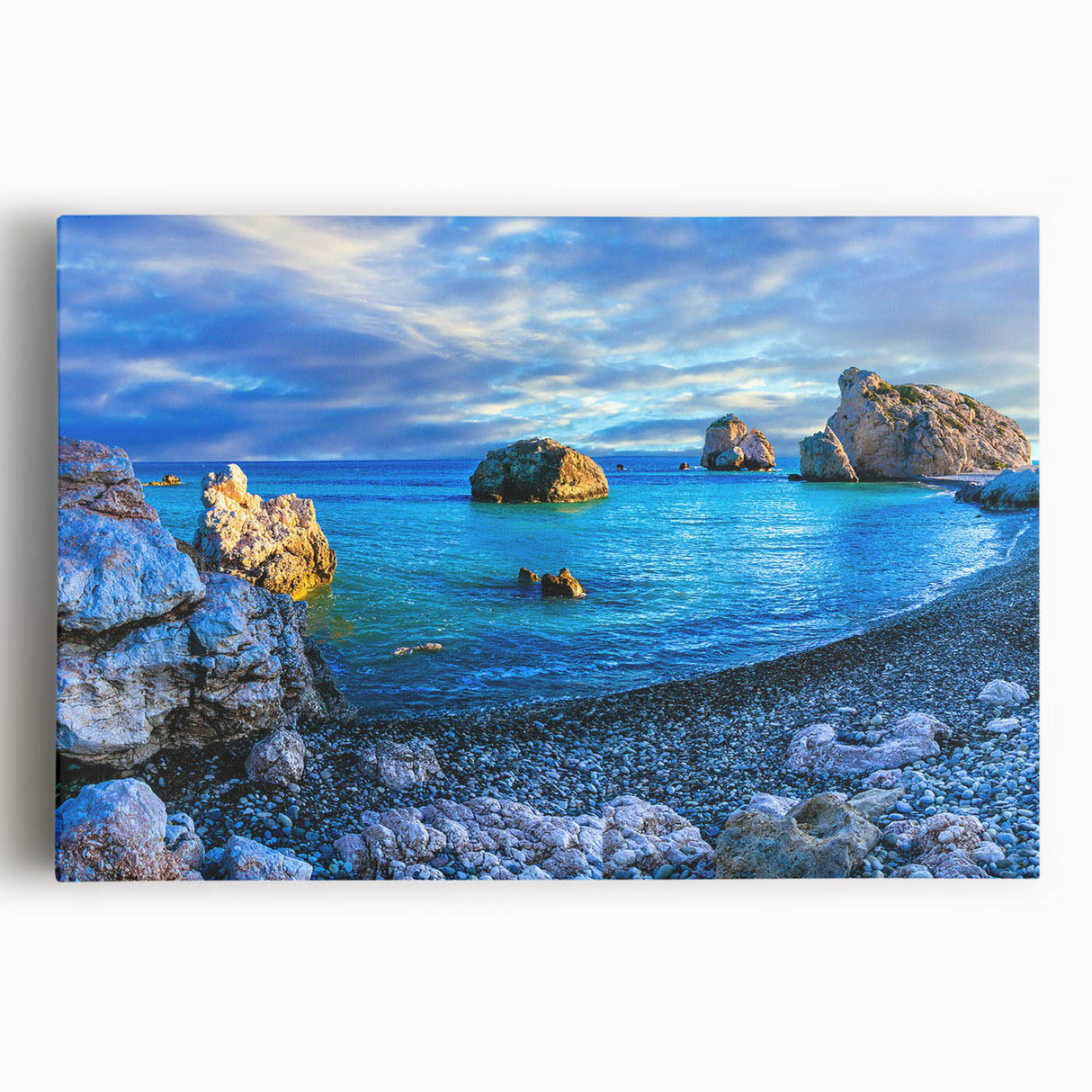 Black and white photo of a European landscape on stretched canvas, ideal for kitchen wall art.