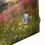 Mid-century modernist acrylic print of a Czech Republic scenery in muted earth tones, ideal for dining room art.