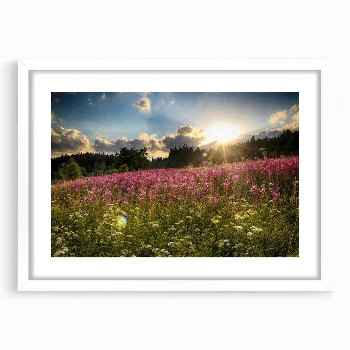 Textured art print of a Czech Republic scenery in abstract style, featuring muted earth tones, framed with a white mat.
