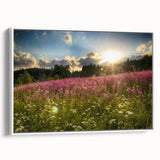 Vintage poster art of a Czech Republic scenery in colorful tones on an extra large framed canvas.