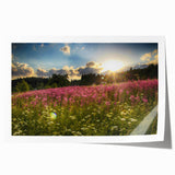 Rolled print of a Czech Republic scenery with vibrant green and soft blue tones, ideal for art wall dining room.