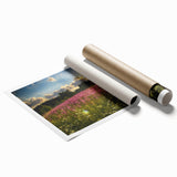 Extra large rolled print of a Czech Republic scenic landscape with muted green and earth tones.