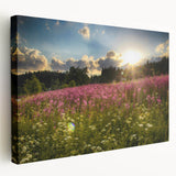 Large art print of a Czech Republic landscape on stretched canvas, featuring muted green and earth tones.