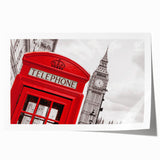 Extra large rolled print of London scenery with vibrant floral elements, ideal for art wall dining room.