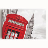 Black and white large art print of London scenery on stretched canvas, suitable as kitchen wall art or for bedroom ambiance.