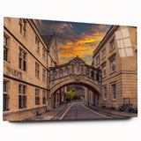 Large abstract depiction of Oxford scenery in muted earth tones on acrylic glass, ideal for bedroom or dining room art.