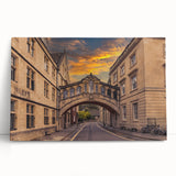 Black and white stretched canvas of Oxford cityscape, ideal for kitchen wall art.