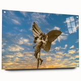 Large abstract depiction of Piccadilly, England in muted earth tones on acrylic glass.