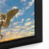 Black wall art featuring a textured view of Piccadilly, England in vibrant colors, on a framed canvas.