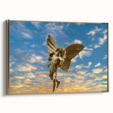 Vintage poster art of Piccadilly, England in black and gold tones on framed canvas, suitable for bedroom wall decor.