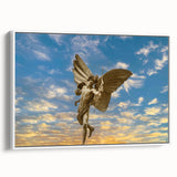 Vintage poster art of Piccadilly, England in vibrant colors on a large framed canvas, suitable for living room decor.