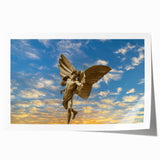 Extra large rolled print of Piccadilly, England with vibrant floral elements, ideal for dining room wall art.