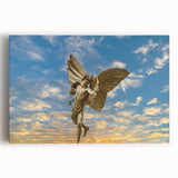 Black and white stretched canvas of Piccadilly, England, ideal for kitchen wall art or bedroom decor.