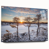 Large abstract wall art of a European scenery in Estonia, displayed on acrylic glass.