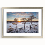 Extra large wall art featuring abstract scenery of Estonia in silvery frame with textured finish, ideal for living room.