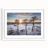 Textured art depicting an abstract European scenery in muted earth tones on a framed white mat, ideal for bedroom wall decor.