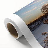 Art Deco style poster of European scenery on rolled canvas, featuring muted earth tones, ideal for nursery wall art.