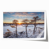 Extra large rolled print of a European scenery in muted earth tones, ideal for art wall dining room.