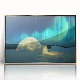 Art Deco style poster of a European scenery in Finland, featuring muted gold and green tones on acrylic framed material.