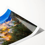 Extra large wall art featuring line art flowers in pastel shades on a rolled print, ideal for large living room wall decor.