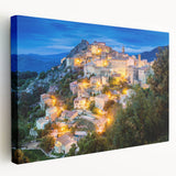Large canvas print of Corsican landscape in muted earth tones, suitable for kitchen wall art.