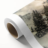 Art deco poster of the French Alps in pastel hues on rolled canvas, ideal for nursery wall art.