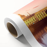 Art Deco poster of Lyon, France, in pastel tones on rolled canvas, ideal for nursery wall art.