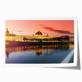 Extra large rolled print of Lyon, France, featuring a floral design in soft pastel colors.