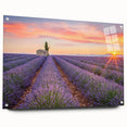 Acrylic glass print of a serene Provence landscape in soft, earthy tones, ideal for dining room decor.