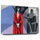 Acrylic print of a Bavarian landscape, featuring lush greenery and distant mountains.