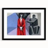 Extra large framed abstract art print of a colorful, textured Bavarian landscape on canvas, ideal for living room decor.