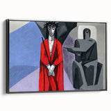 Black and white framed canvas of a Bavarian landscape, ideal for bedroom wall art.