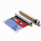 Extra large rolled print of a Bavarian landscape with vibrant green and blue tones, ideal for classy bathroom wall art.