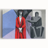 Black and white photograph of Bavarian landscape on stretched canvas, suitable as kitchen wall art or for bedroom ambiance.