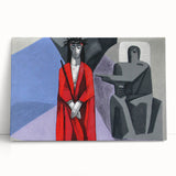 Black and white photo of Bavarian landscape on large stretched canvas, ideal for kitchen wall art.