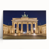 Black and white large art print of Berlin scenery on stretched canvas, ideal for kitchen wall art.