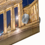 Large abstract wall art depicting Berlin scenery in mid-century modernist style on acrylic glass, ideal for dining room art.