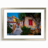 Extra large wall art featuring an abstract depiction of the Athens skyline in textured grey and silver tones.