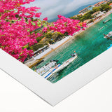 Art deco poster of Crete, Greece scenery on rolled canvas, featuring muted earth tones, ideal for dining room wall art.