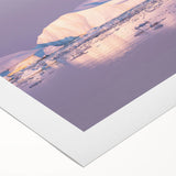 Art deco poster featuring a serene Greenland landscape on rolled canvas, suitable for dining room decor.