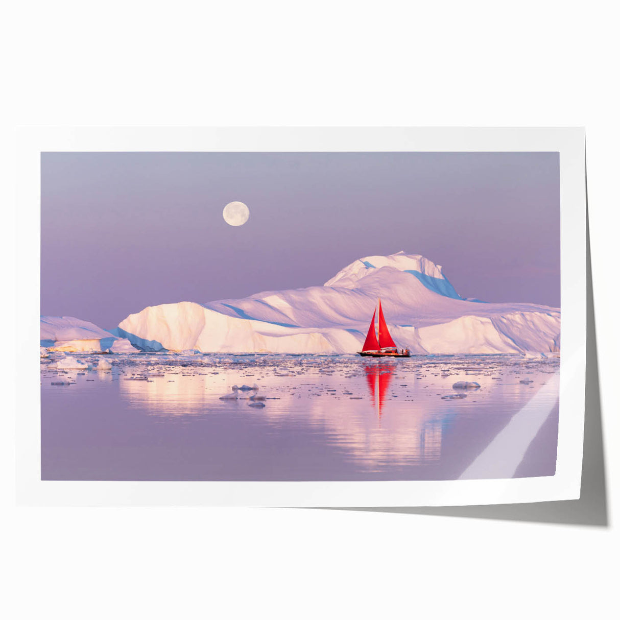 Extra large rolled print of Greenland scenery featuring lush green landscapes, ideal for dining room wall art.